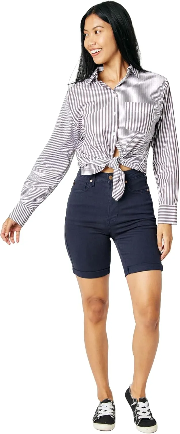 Judy Blue High Waisted Tummy Control Bermuda Shorts 150270-4X