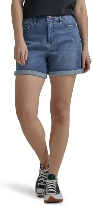 Lee Women's Ultra Lux High Rise Cuffed A-line Denim Short