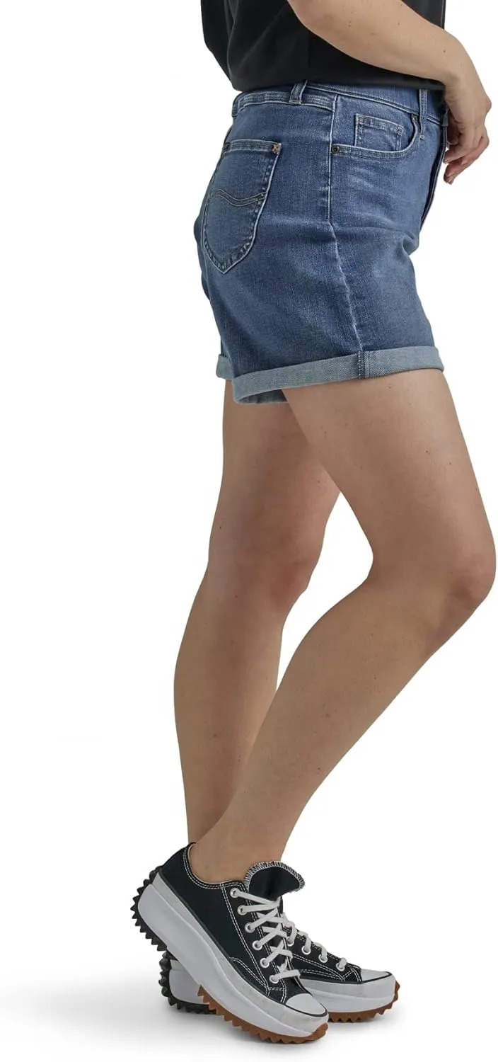 Lee Women's Ultra Lux High Rise Cuffed A-line Denim Short