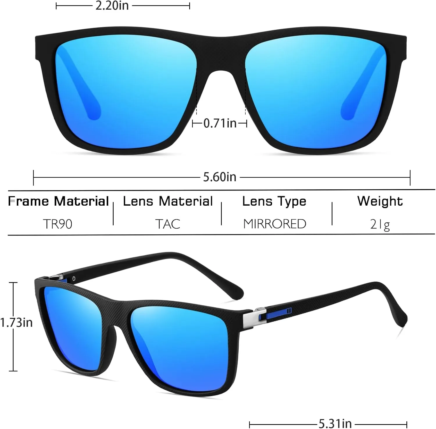 LIXX Polarized Square Sunglasses UV400 Protection Classic Frame Trendy Designer Sun Glasses Men Women