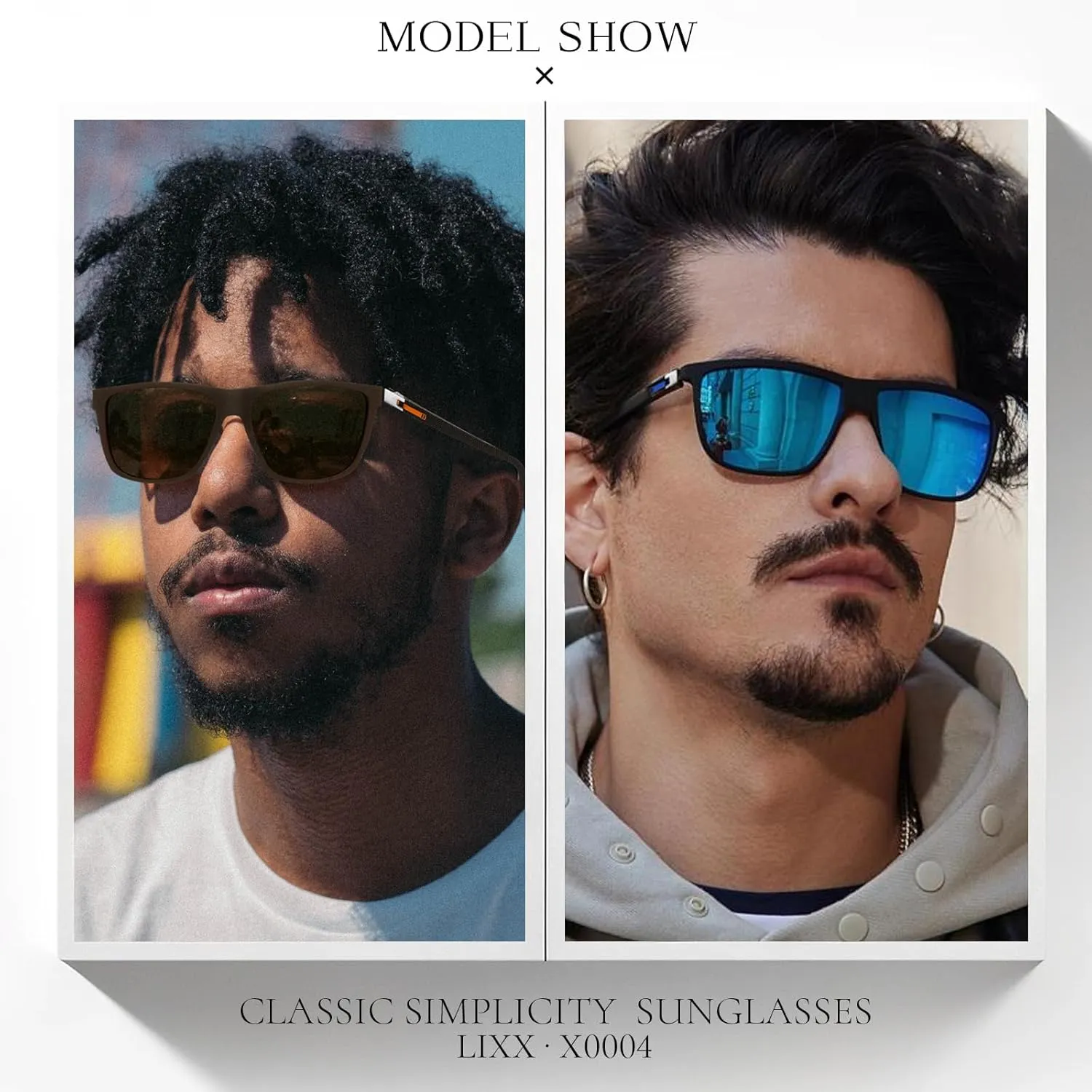 LIXX Polarized Square Sunglasses UV400 Protection Classic Frame Trendy Designer Sun Glasses Men Women