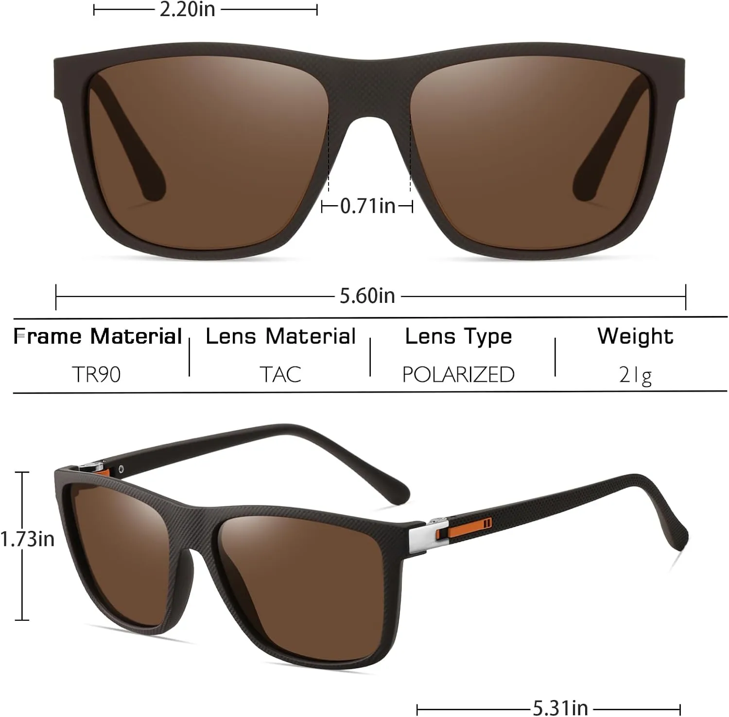LIXX Polarized Square Sunglasses UV400 Protection Classic Frame Trendy Designer Sun Glasses Men Women