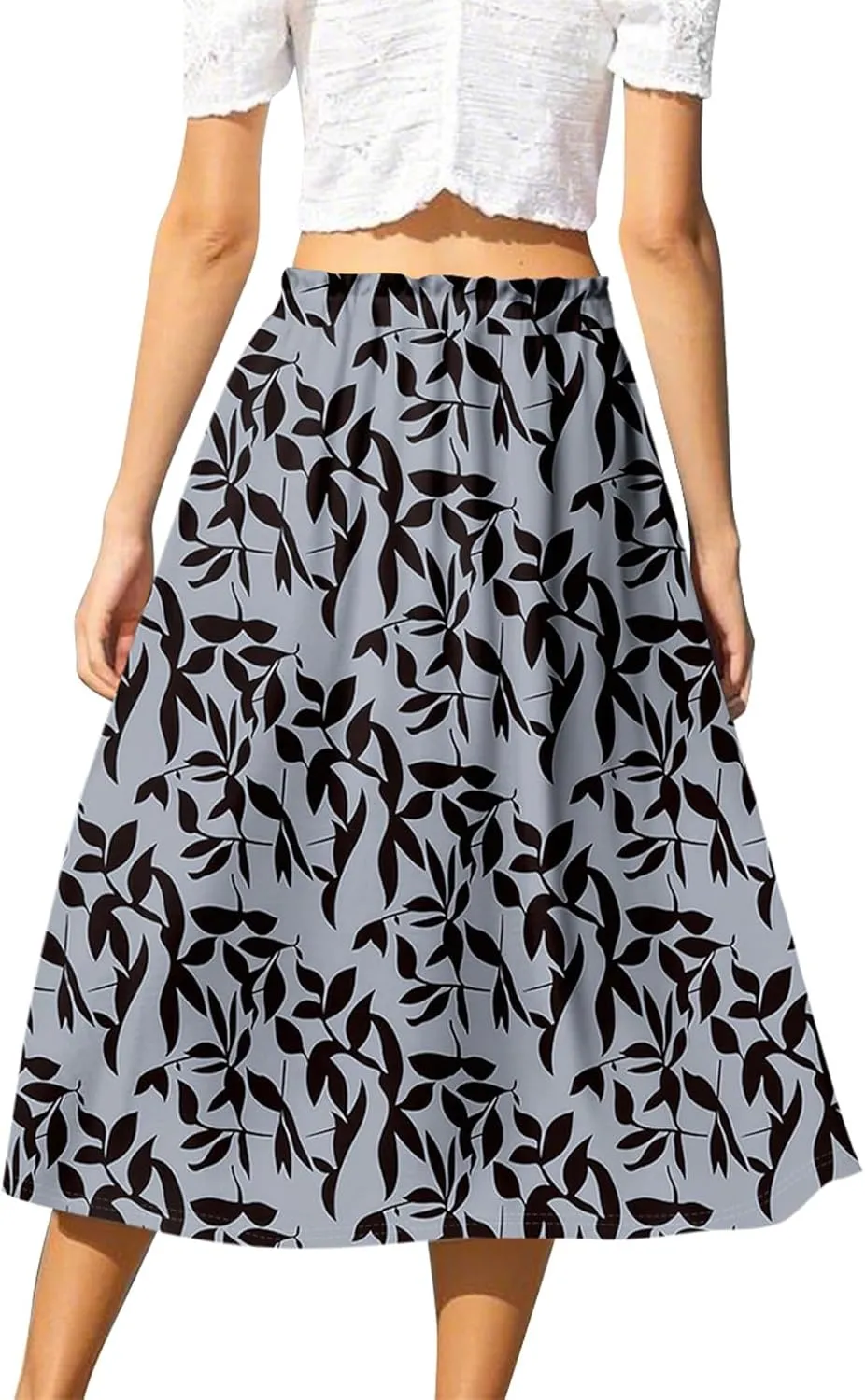 Long Pleated Skirts for Women High Waist A-Line Flowy Maxi Skirt Elegant Summer