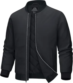 MAGCOMSEN Bomber Jackets for Men Winter Casual Quilted Jacket Warm Windproof Padded Jackets Zip Up Coats