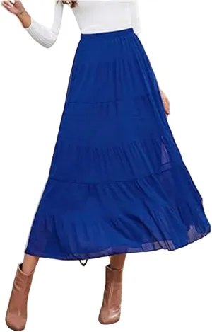 Maternity Skirts for Women High Waist Flowy A-Line Maxi Skirt Comfortable Style