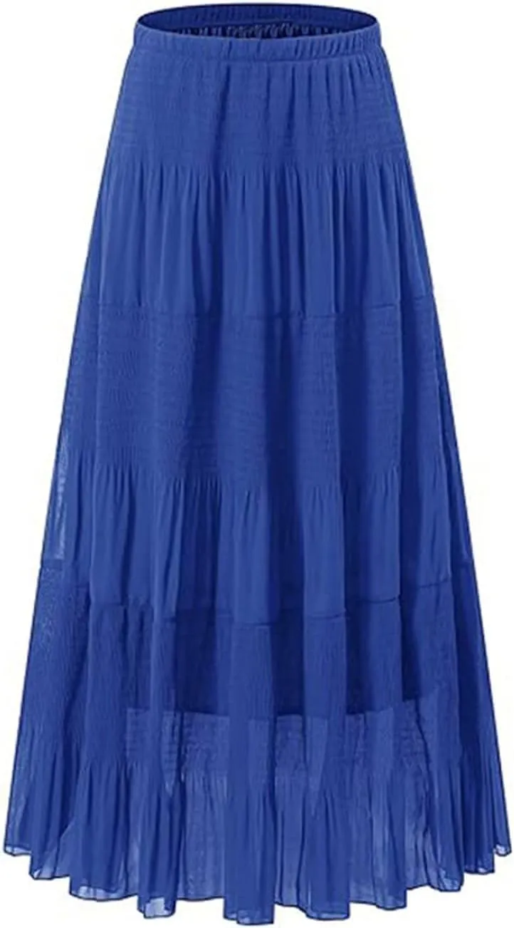 Maternity Skirts for Women High Waist Flowy A-Line Maxi Skirt Comfortable Style