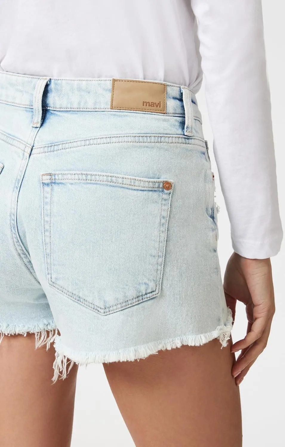 Mavi Rosie Women's High Rise Jean Shorts, Denim High Waisted Boyfriend Shorts for Women