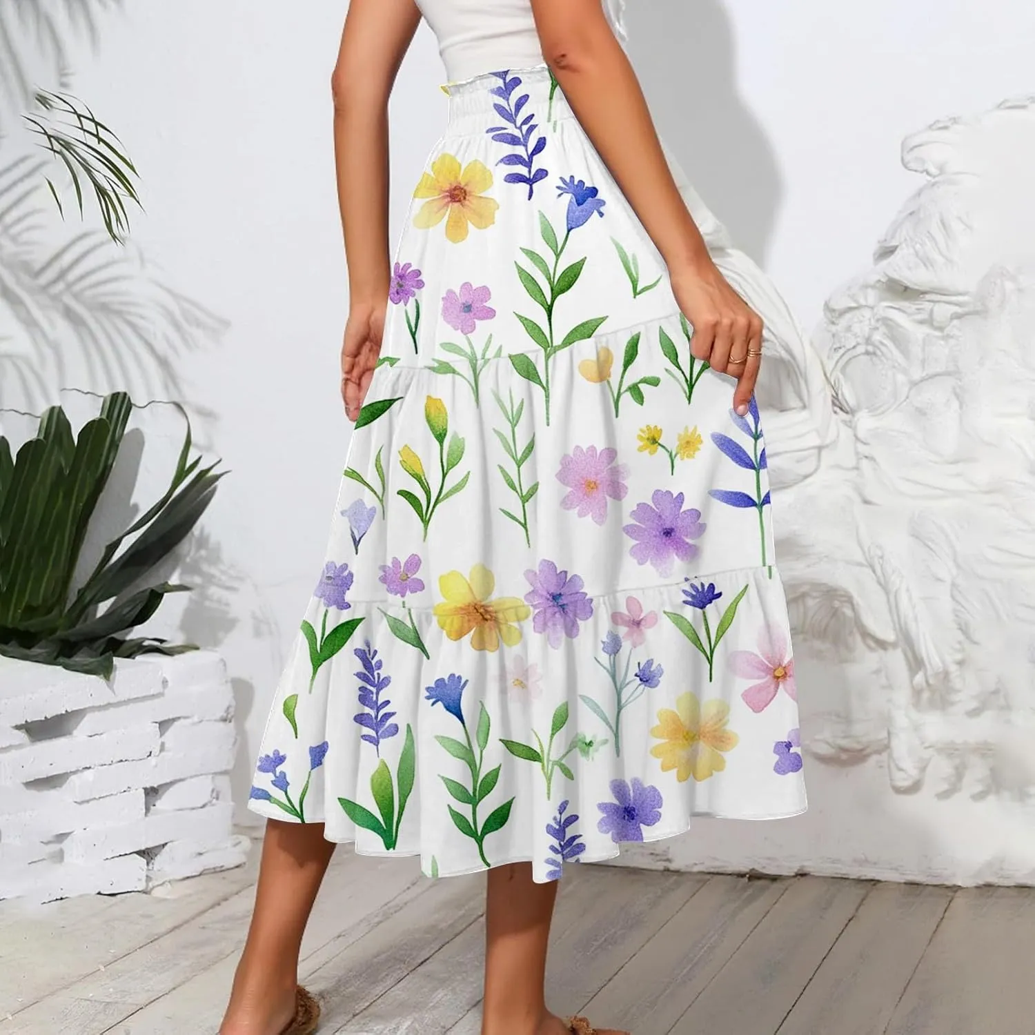 Maxi Skirts for Women 2025 Boho Flowy A-Line High Waist Long Skirt Trendy