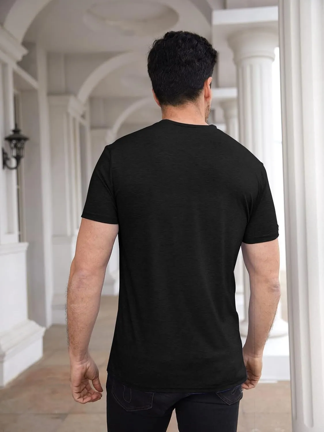 Men Soft T-Shirt Casual Short Sleeve Lightweight Basic Tee Shirts Big & Tall