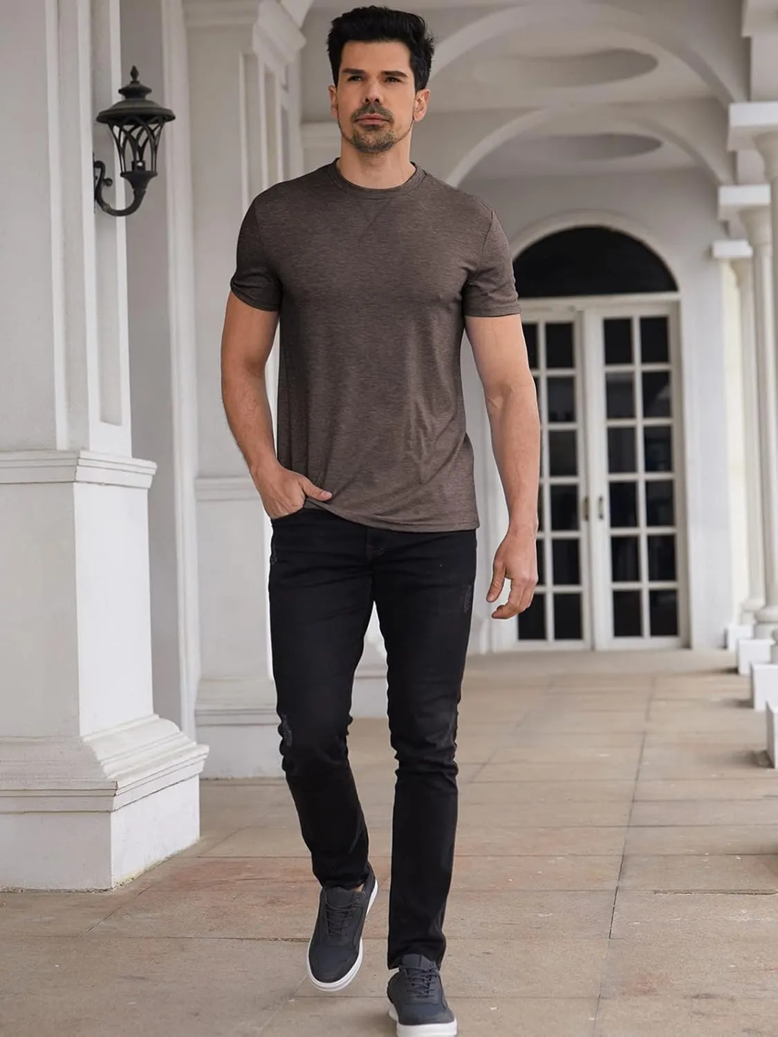 Men Soft T-Shirt Casual Short Sleeve Lightweight Basic Tee Shirts Big & Tall