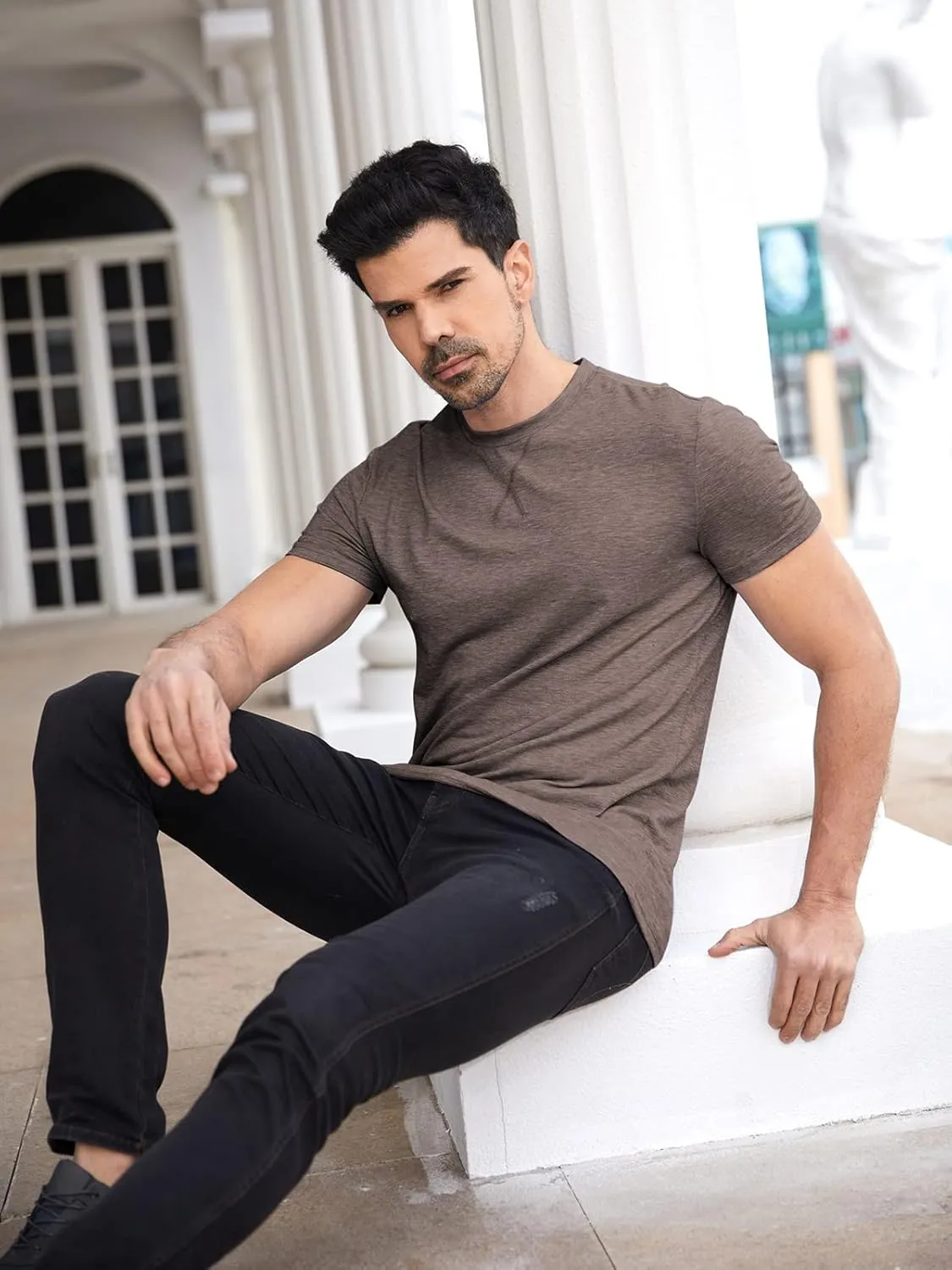 Men Soft T-Shirt Casual Short Sleeve Lightweight Basic Tee Shirts Big & Tall