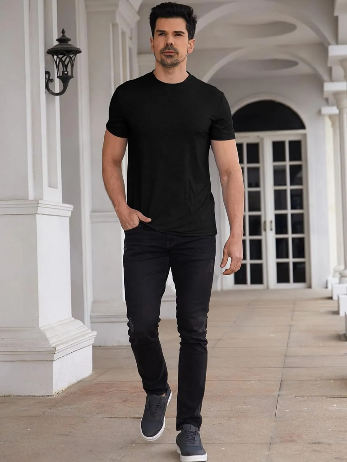 Men Soft T-Shirt Casual Short Sleeve Lightweight Basic Tee Shirts Big & Tall