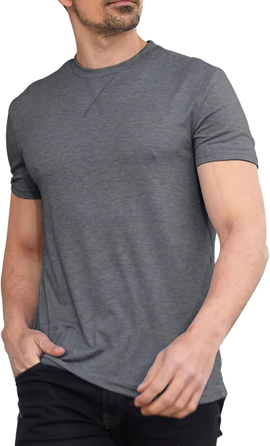 Men Soft T-Shirt Casual Short Sleeve Lightweight Basic Tee Shirts Big & Tall