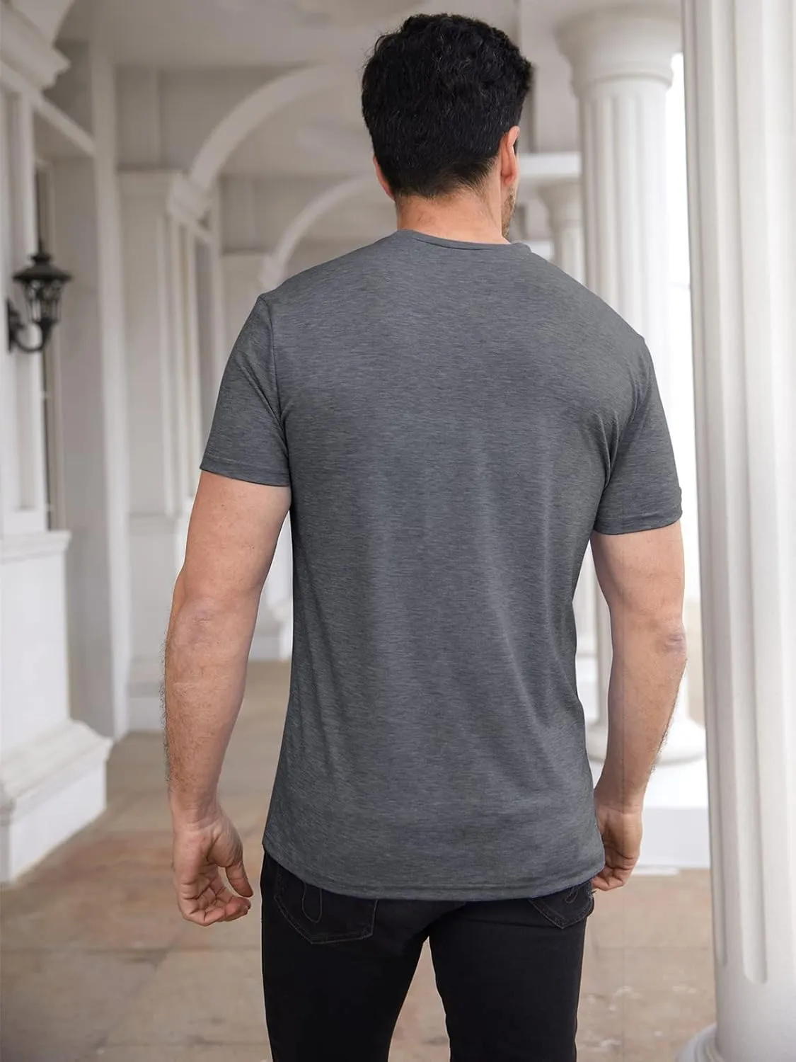 Men Soft T-Shirt Casual Short Sleeve Lightweight Basic Tee Shirts Big & Tall
