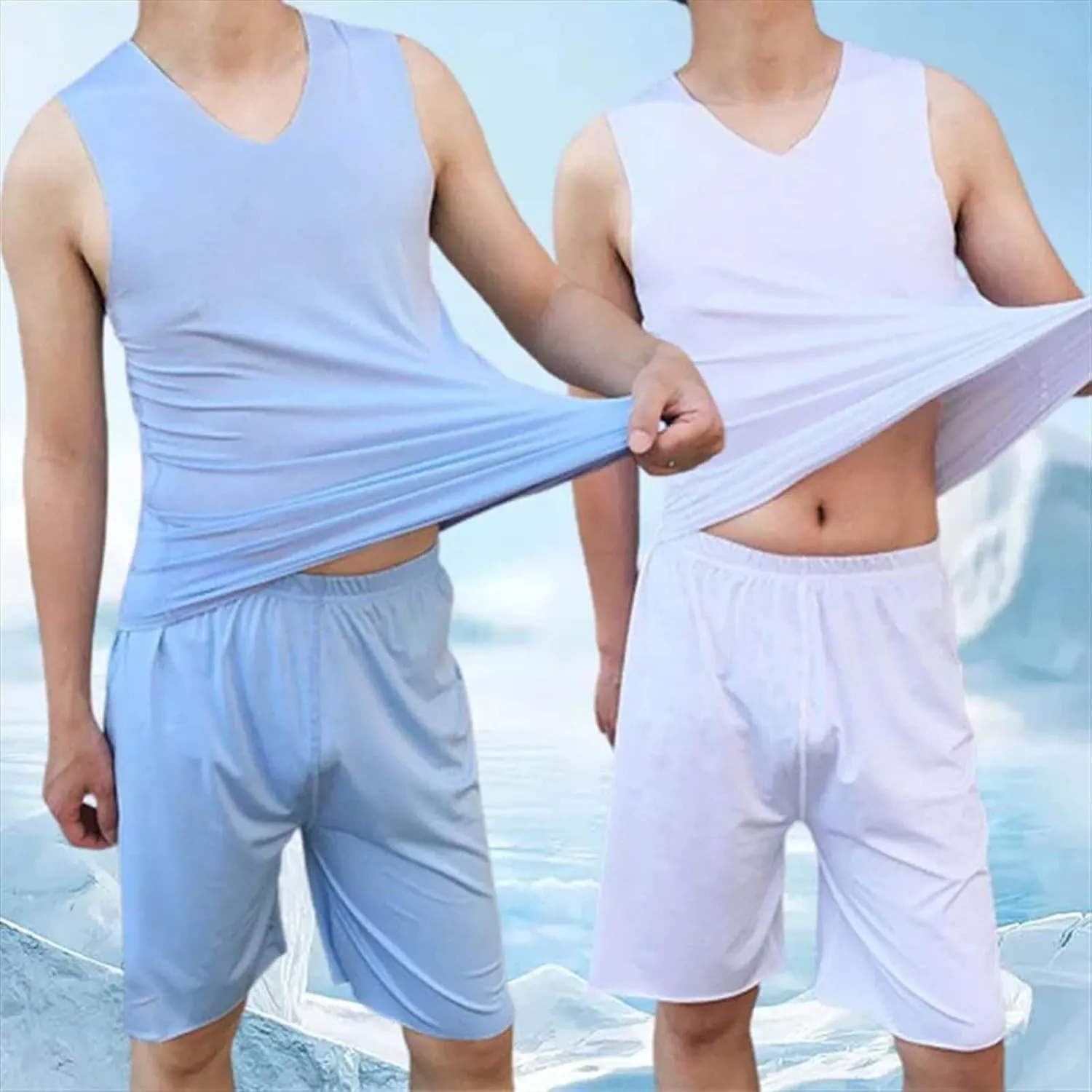 Men's 2 Pack Muscle Cut Off Gym Workout Stringer Tank Tops Quick Dry Soft Muscle Bodybuilding Fitness Cotton T-Shirt