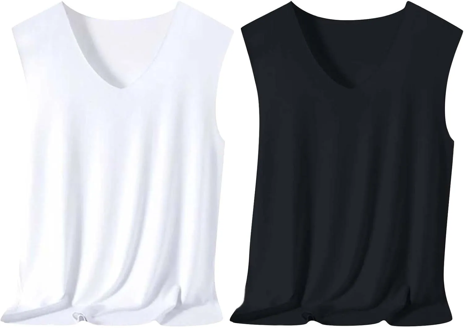 Men's 2 Pack Muscle Cut Off Gym Workout Stringer Tank Tops Quick Dry Soft Muscle Bodybuilding Fitness Cotton T-Shirt