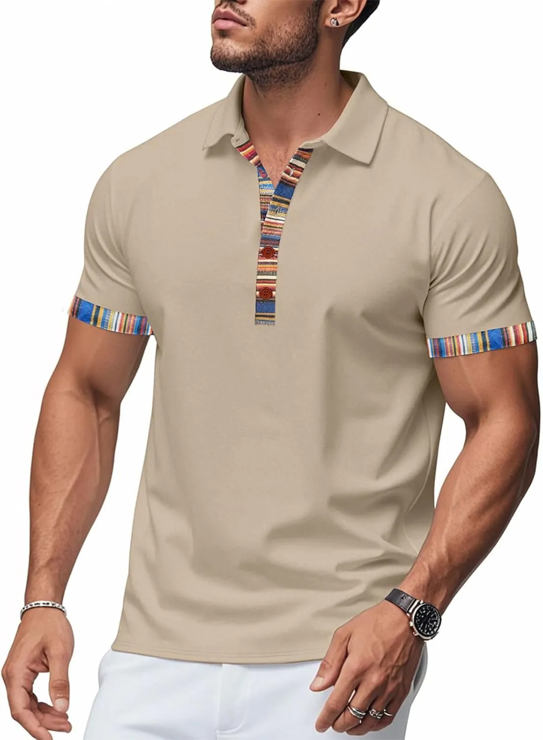 Men's Casual Polo Shirts Crewneck Quick Dry Wrinkle Free Soft Business Summer Shirts