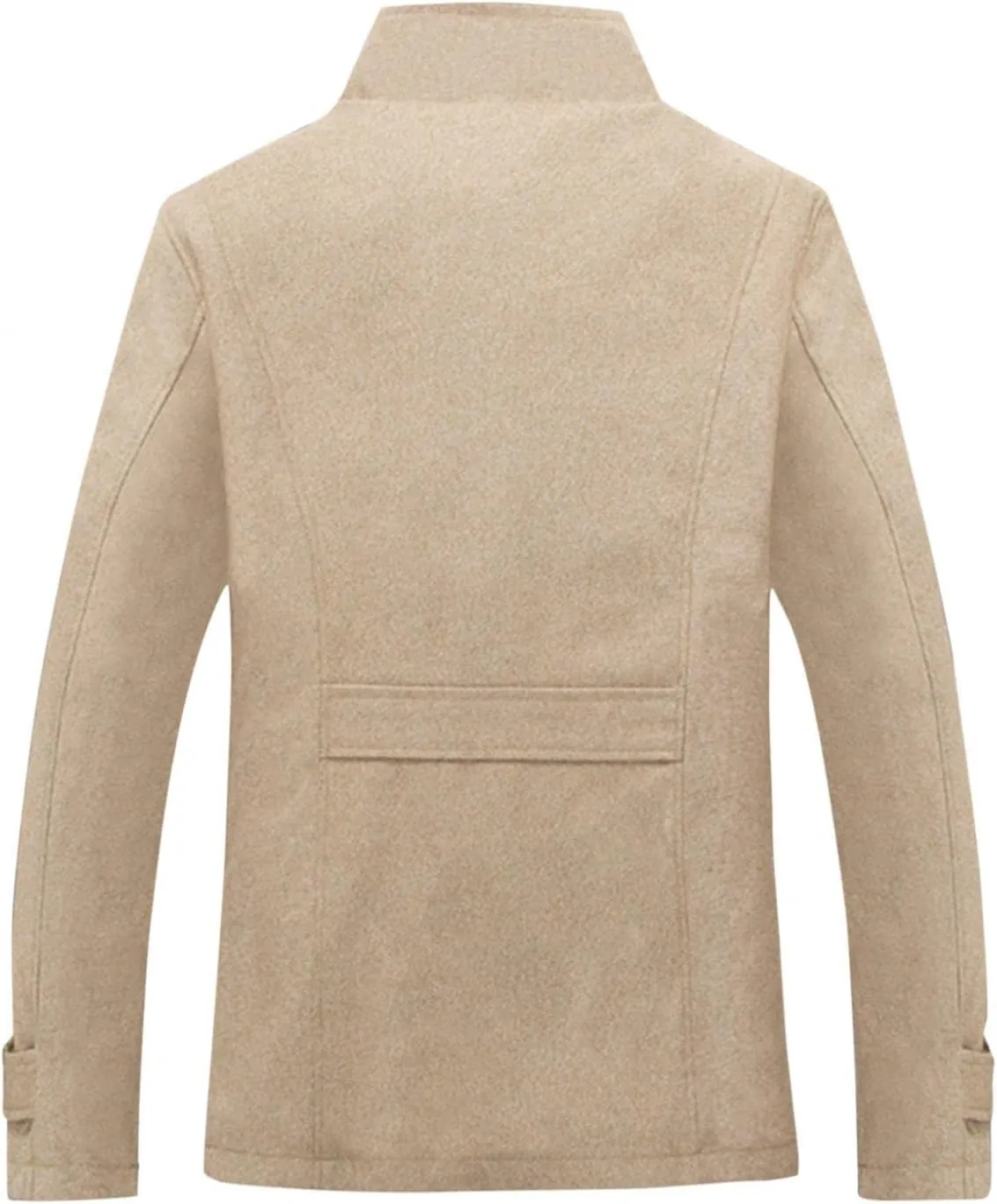 Mens Casual Sherpa Fleece Lined Wool Blend Jackets Winter Warm Cotton Cargo Coats Single-breasted Military Jackets L-4XL