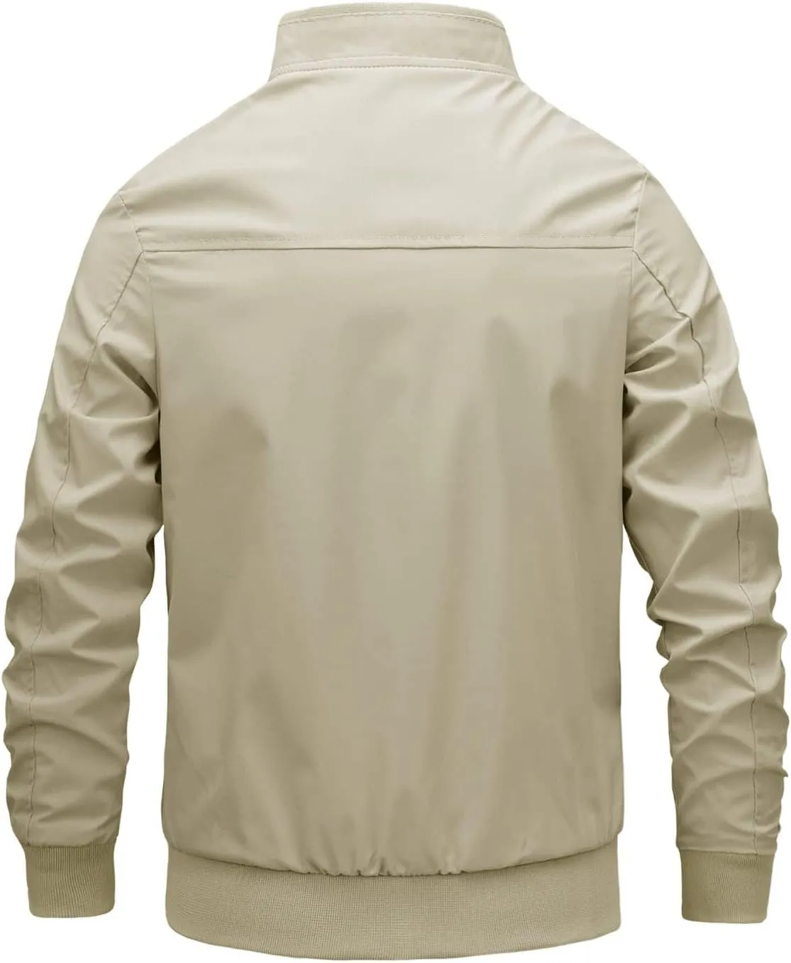 Mens Casual Zip Up Sport Coat Lightweight Bomber Jacket, Long Sleeve, Windbreaker Function & Pocket