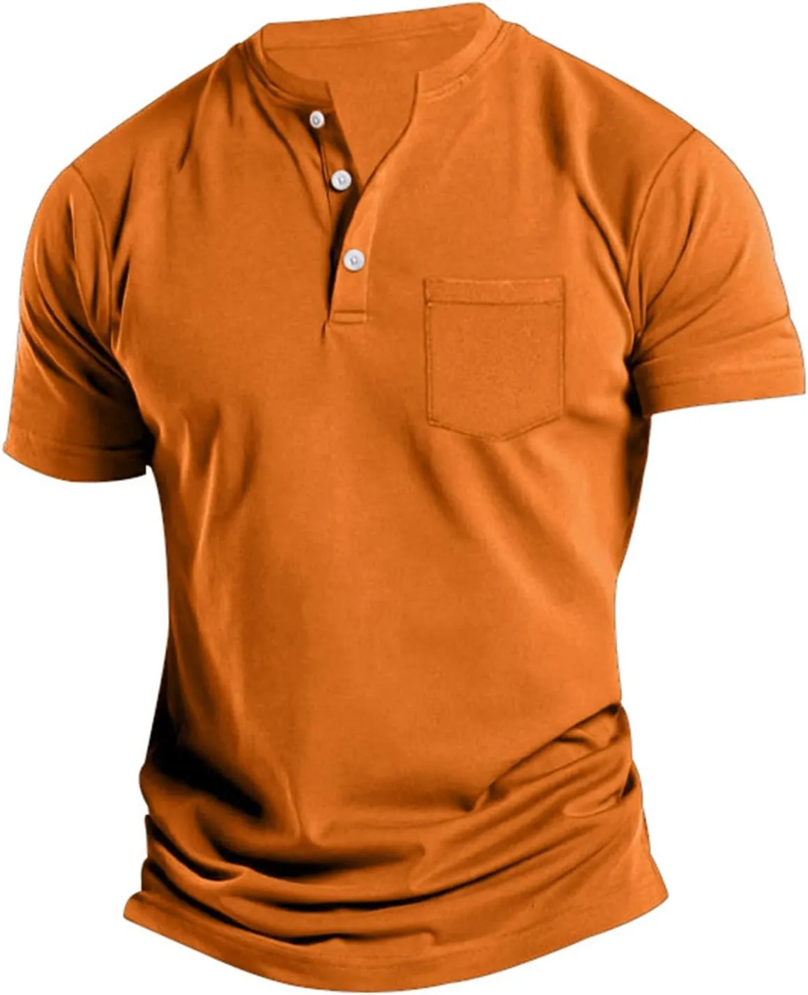 Mens Cotton Henley T-Shirts Casual Slim Fit Short Sleeve Button Fashion Basic Tees Work Shirts Regular Fit Tops 2025 Summer