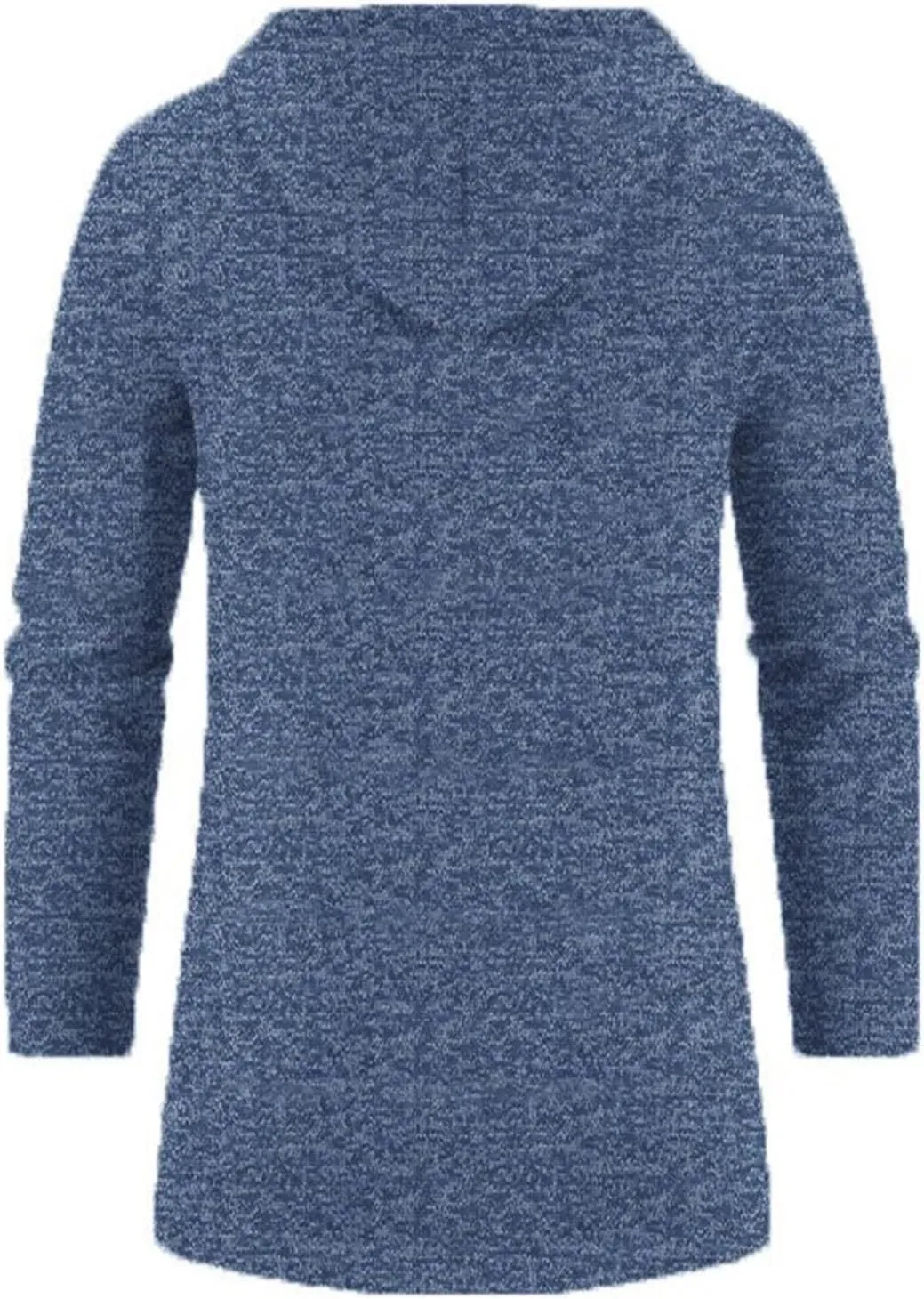 Mens Fleece Hoodie Long Zip Up Knit Cardigan Plus Size Jacket Winter Cardigan Coat Thermal Fashion Drawstring Coat