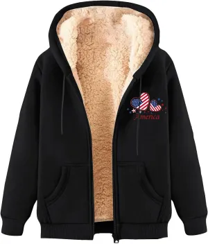 Mens Fleece Jacket Fuzzy Sherpa Lined Jacket Winter Warm Zip Up Hoodies Casual Heavyweight Hooded Coat Outerwear