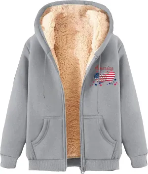 Mens Fleece Jacket Fuzzy Sherpa Lined Jacket Winter Warm Zip Up Hoodies Casual Heavyweight Hooded Coat Outerwear