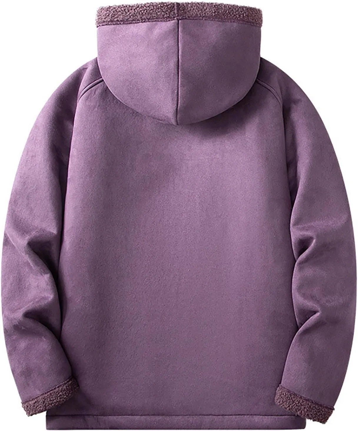 Men's Full Zip Hoodies Solid Color Drawstring Hooded Sweatshirts Casual Sports Pullover with Pocket Winter Warm Coat