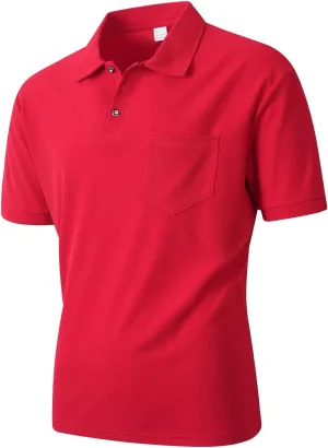 Men's Golf Polo Shirts Crewneck Dry Fit Wrinkle Free Soft Business Summer Shirts