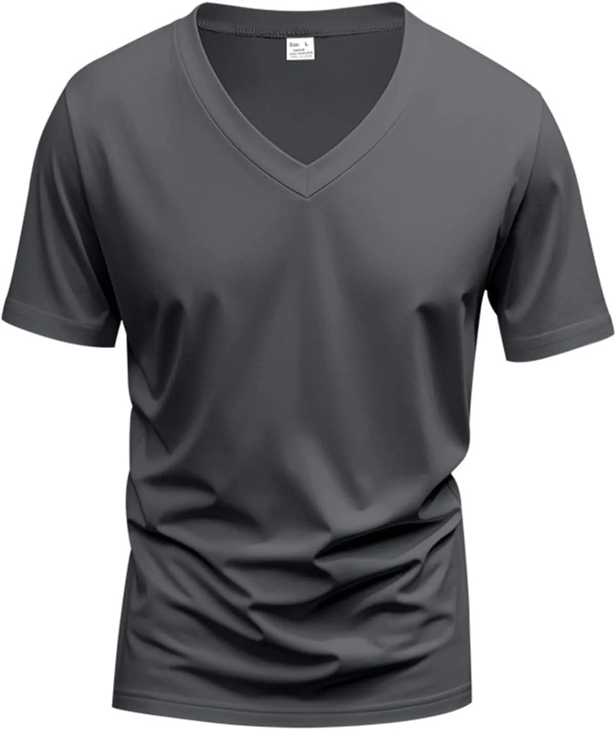Mens Muscle Fitted T Shirts 2025 Stylish V Neck Longline Comfy Soft Shirt Stretch Short Sleeve Gym Workout Tops