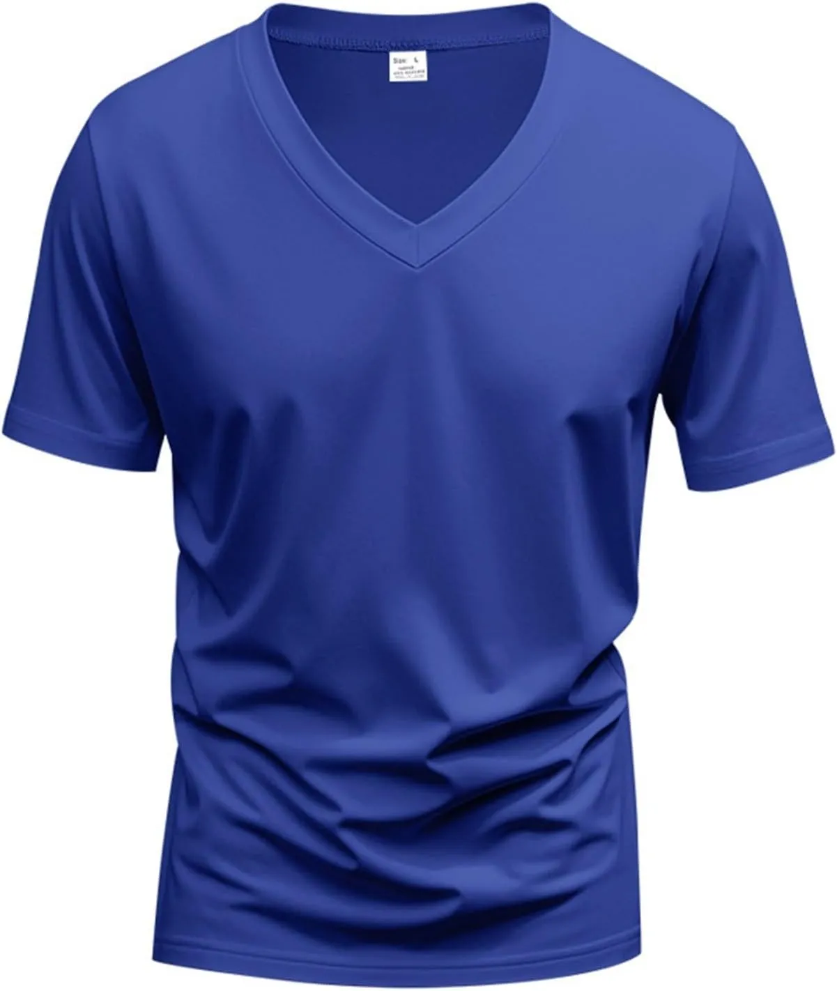 Mens Muscle Fitted T Shirts 2025 Stylish V Neck Longline Comfy Soft Shirt Stretch Short Sleeve Gym Workout Tops