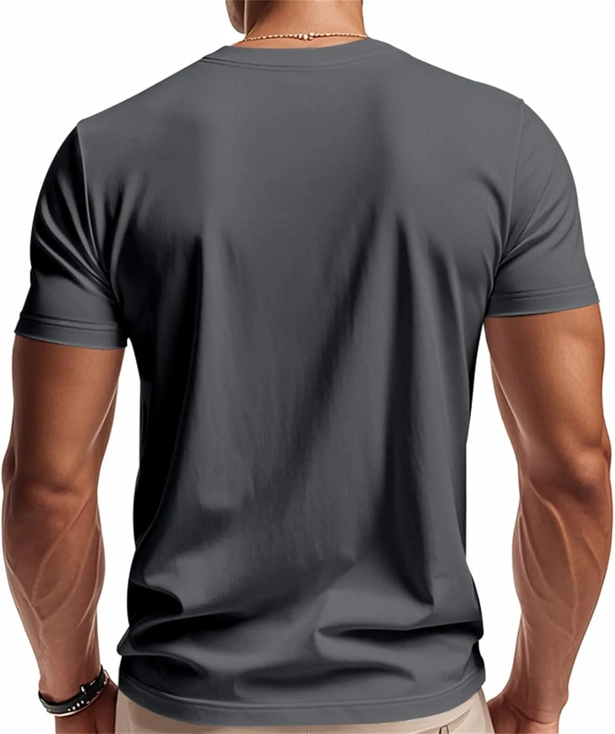 Mens Muscle Fitted T Shirts 2025 Stylish V Neck Longline Comfy Soft Shirt Stretch Short Sleeve Gym Workout Tops