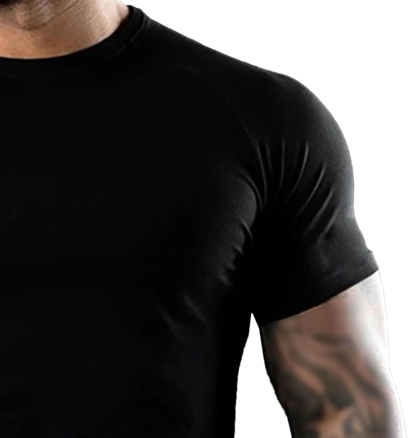 Men's Muscle Workout Cotton T-Shirts Lightweight Moisture-Wicking Short Sleeve Tees Summer Basic Pullover Tops