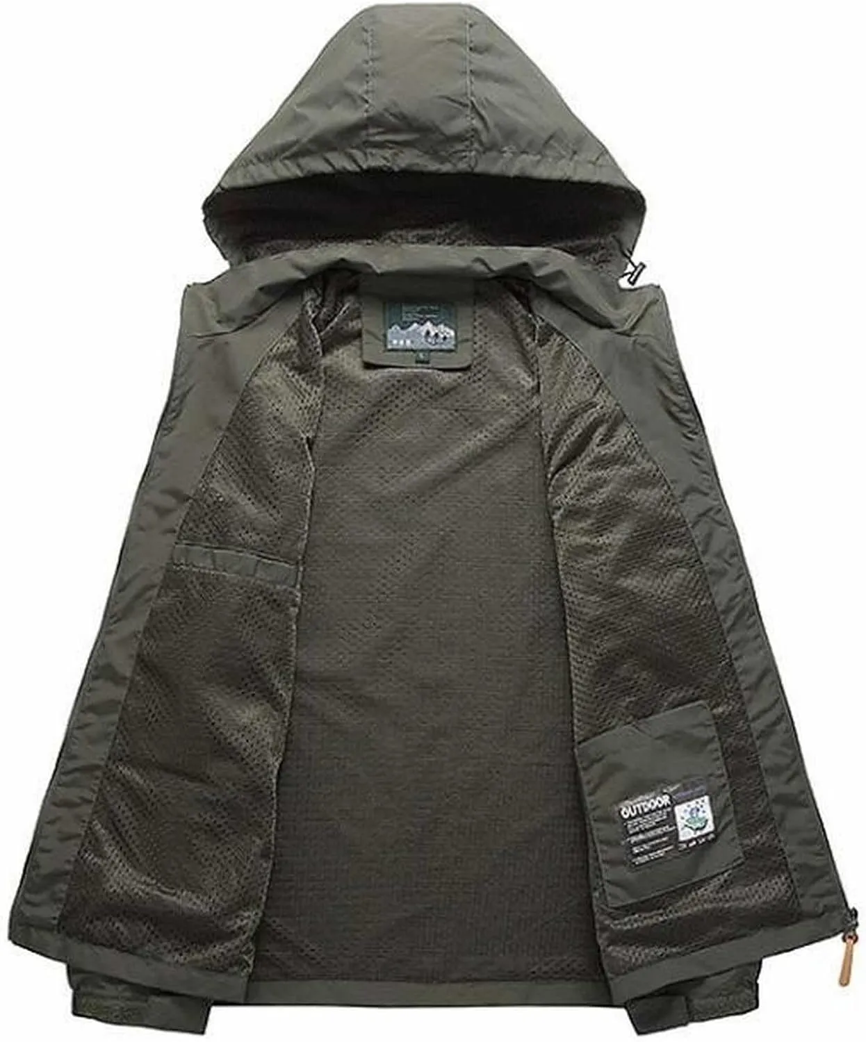Men's Tactical Hooded Jacket Performance Water Resistant Windbreaker Soft Shell Winter Coat for Hiking Cycling Travel