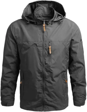 Men's Tactical Hooded Jacket Performance Water Resistant Windbreaker Soft Shell Winter Coat for Hiking Cycling Travel