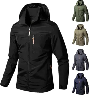 Men's Tactical Jacket Waterproof Lightweight Mountain Sport Jacket Casual Zip Up Hoodie Outdoor Windbreaker Outwear