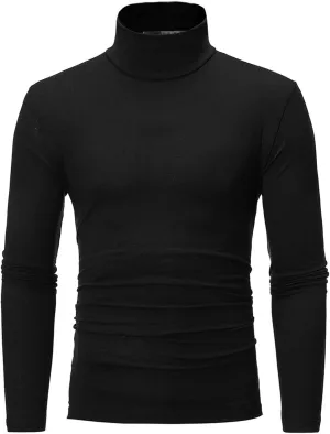 Mens Undershirts Long Sleeve Mock Turtleneck Pullover Sweaters Basic Slim Fit Solid Soft Thermal T-Shirts Baselayer
