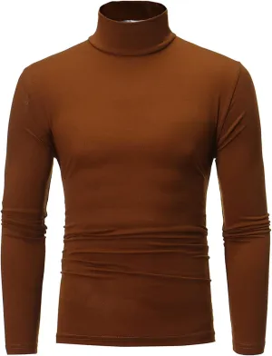 Mens Undershirts Long Sleeve Mock Turtleneck Pullover Sweaters Basic Slim Fit Solid Soft Thermal T-Shirts Baselayer