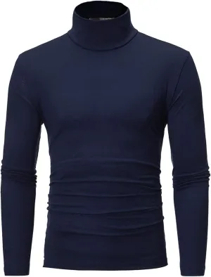 Mens Undershirts Long Sleeve Mock Turtleneck Pullover Sweaters Basic Slim Fit Solid Soft Thermal T-Shirts Baselayer
