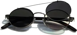 Men's Wood Blue Light Blocking Glasses, Real Wood, Round Polarized Sunglasses, Amber Nighttime Blue Light Blocker