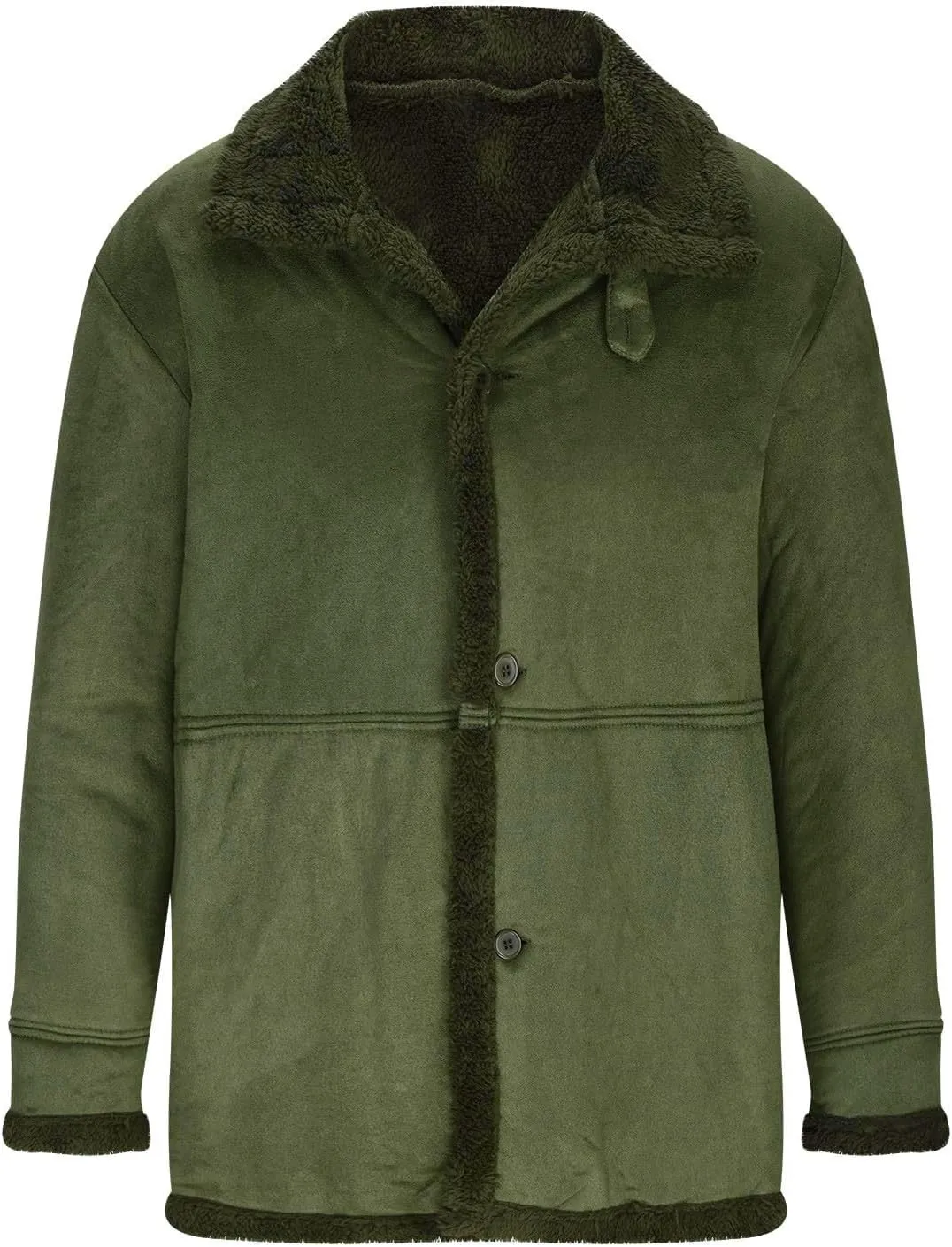 Men's Zip Up Heavyweight Winter Warm Fur Coat Fleece Sherpa Lined Warm Jacket
