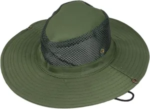 Mesh Solid Sun Wide Brim Hat Panama Fedora Hat Drawstring Foldable Lightweight Fishing Hat Classic Adjustable