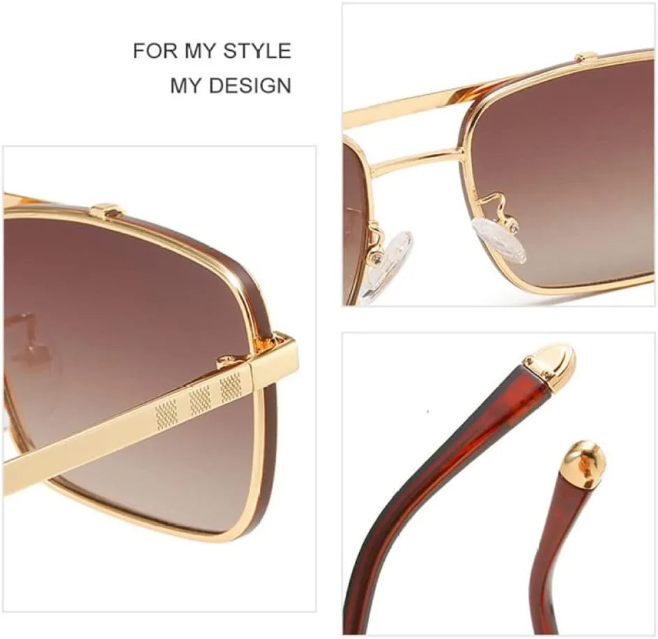 Metal Eyewear Style Gradient Sunglasses Men Women Classic Design Sun Glasses Oculos De Sol
