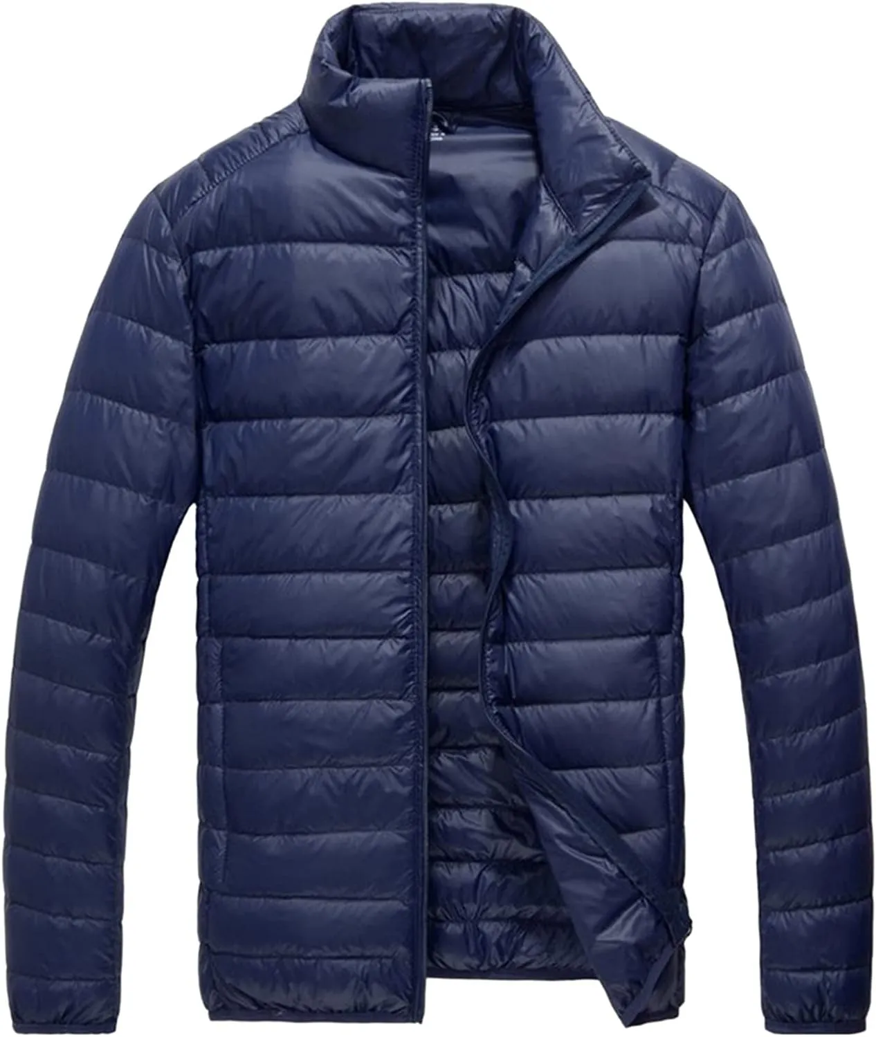 Miyaomn Mens Lightweight Packable Down Puffer Winter Jacket Windproof Soft Warm Quilted Puffy Coat for Snow Ski Hiking Travel
