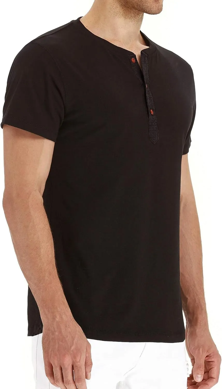NITAGUT Mens Fashion Casual Front Placket Basic Long/Short Sleeve Henley T-Shirts