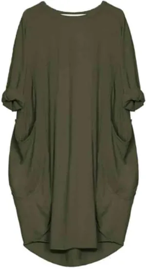 Oversized Dress for Women Long Sleeve Crewneck Midi Dress Plus Size Casual Going Out Dress with Pocket 2025