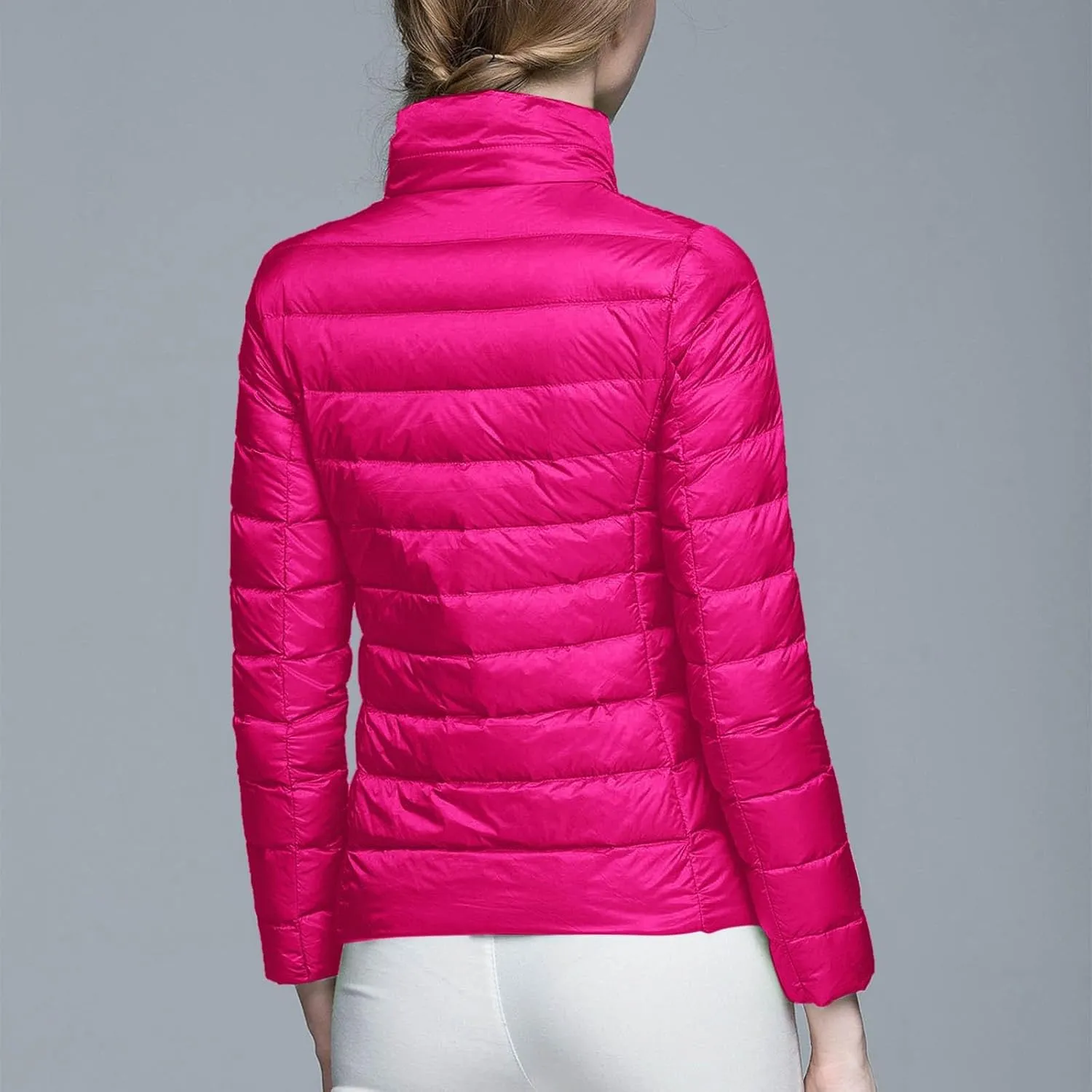 Packable Puffer Jacket Women Lightweight Short down Jackets Winter Trendy Hooded Bubble Coat Light Puffer Jackets