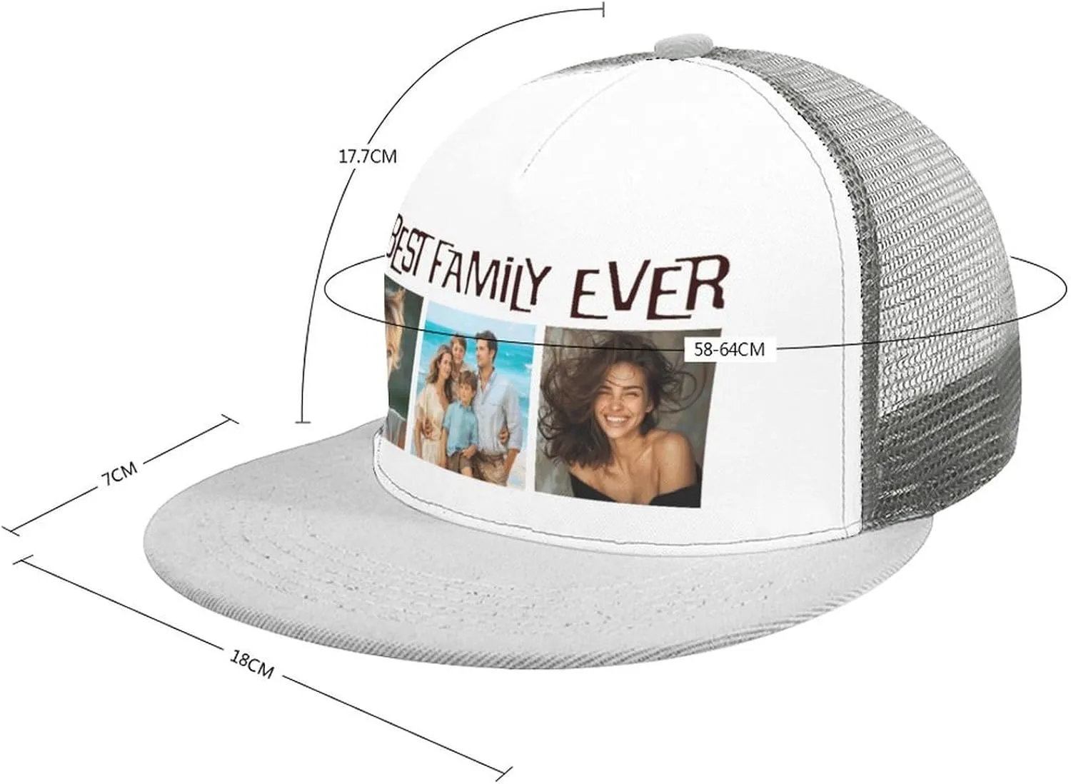 Personalized Cap Customizable Hat Custom Baseball Cap Adjustable Trucker Cap Unisex Style Headwear Adjustable for Men & Women