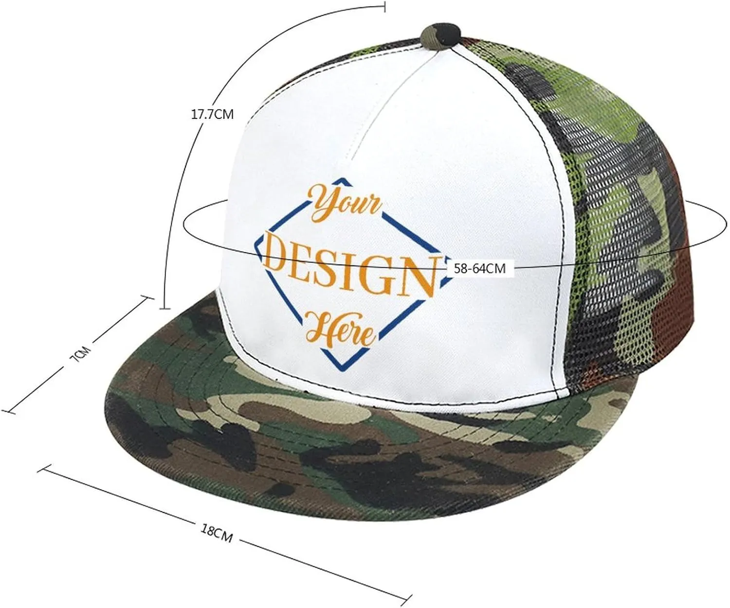Personalized Cap Customizable Hat Custom Baseball Cap Adjustable Trucker Cap Unisex Style Headwear Adjustable for Men & Women