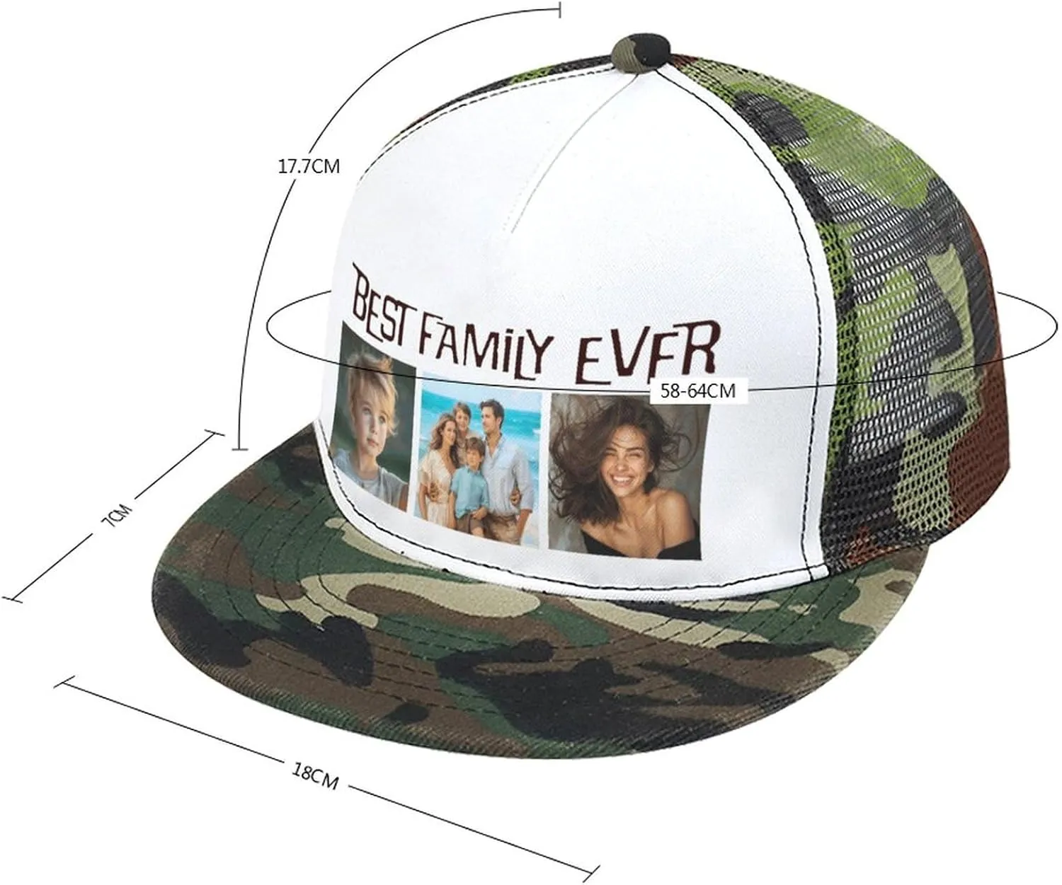 Personalized Cap Customizable Hat Custom Baseball Cap Adjustable Trucker Cap Unisex Style Headwear Adjustable for Men & Women